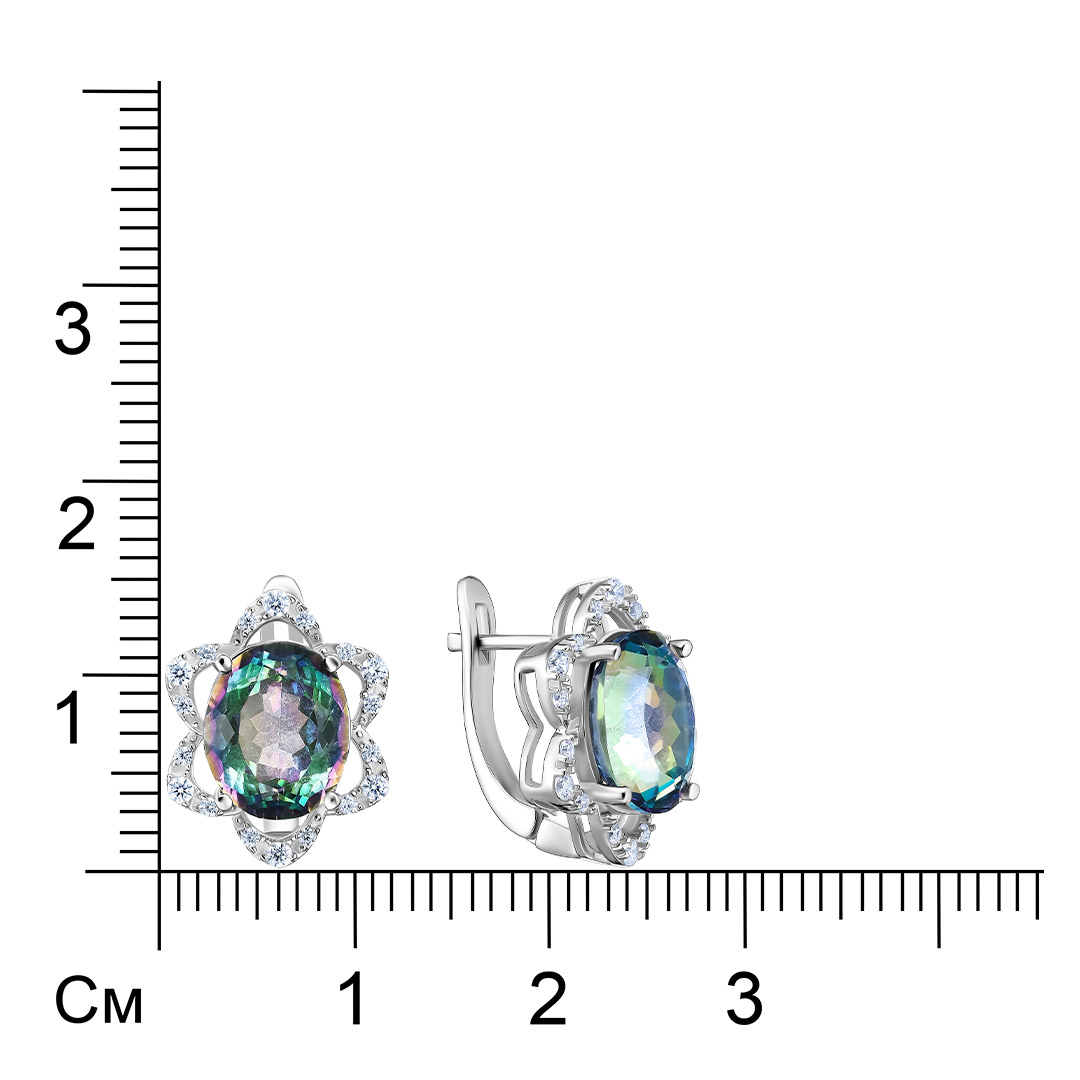 Серебряные серьги с топазами Мистик