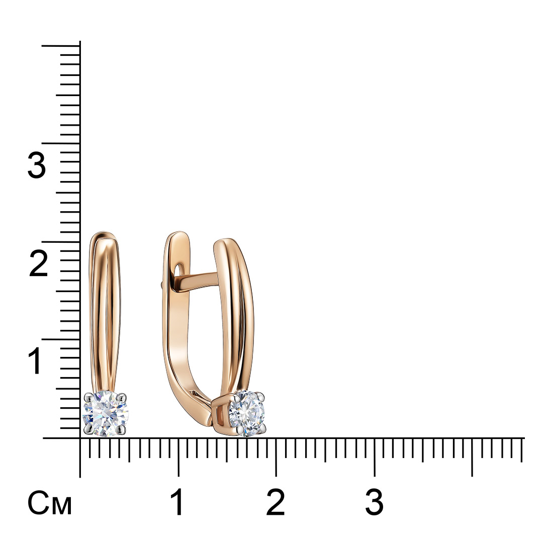 Серьги из золота с выращенными бриллиантами