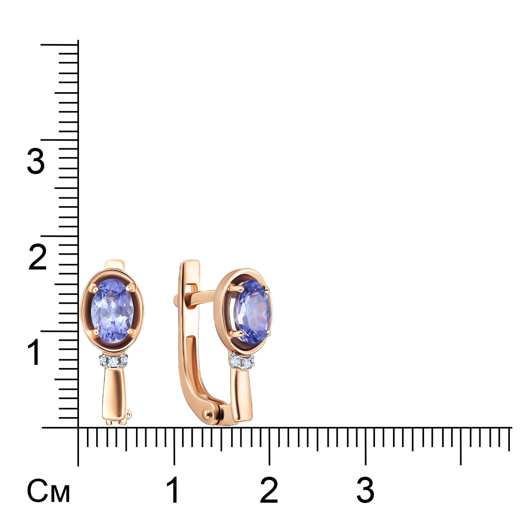 Серьги из золота с танзанитами