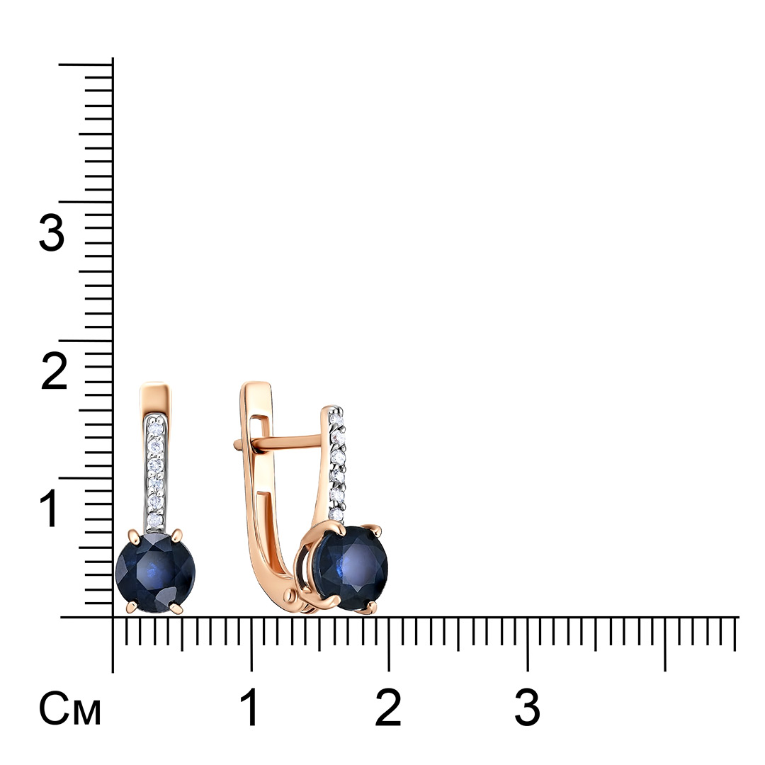 Серьги из золота с сапфирами