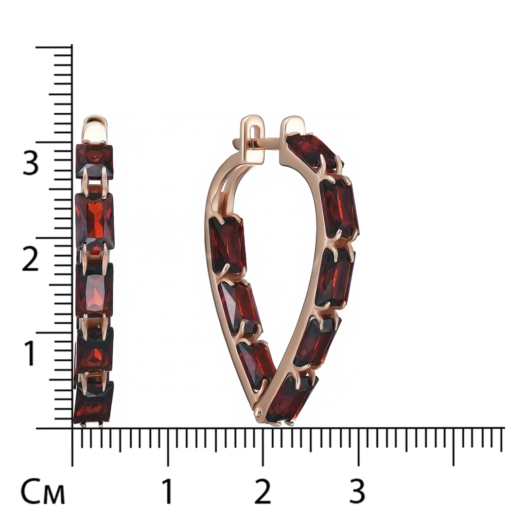 Серебряные серьги с гранатами