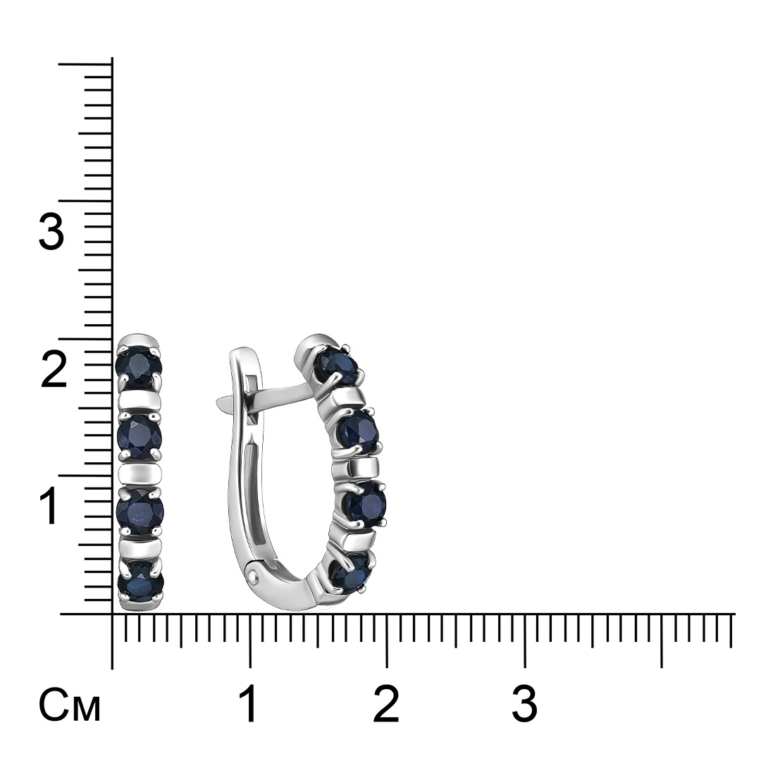 Серебряные серьги с сапфирами