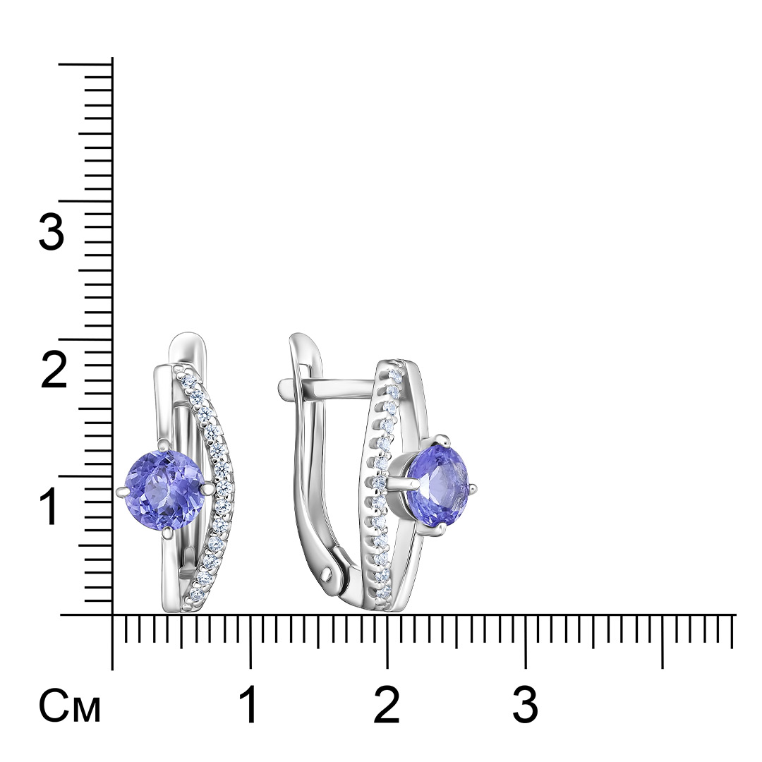 Серебряные серьги с танзанитами