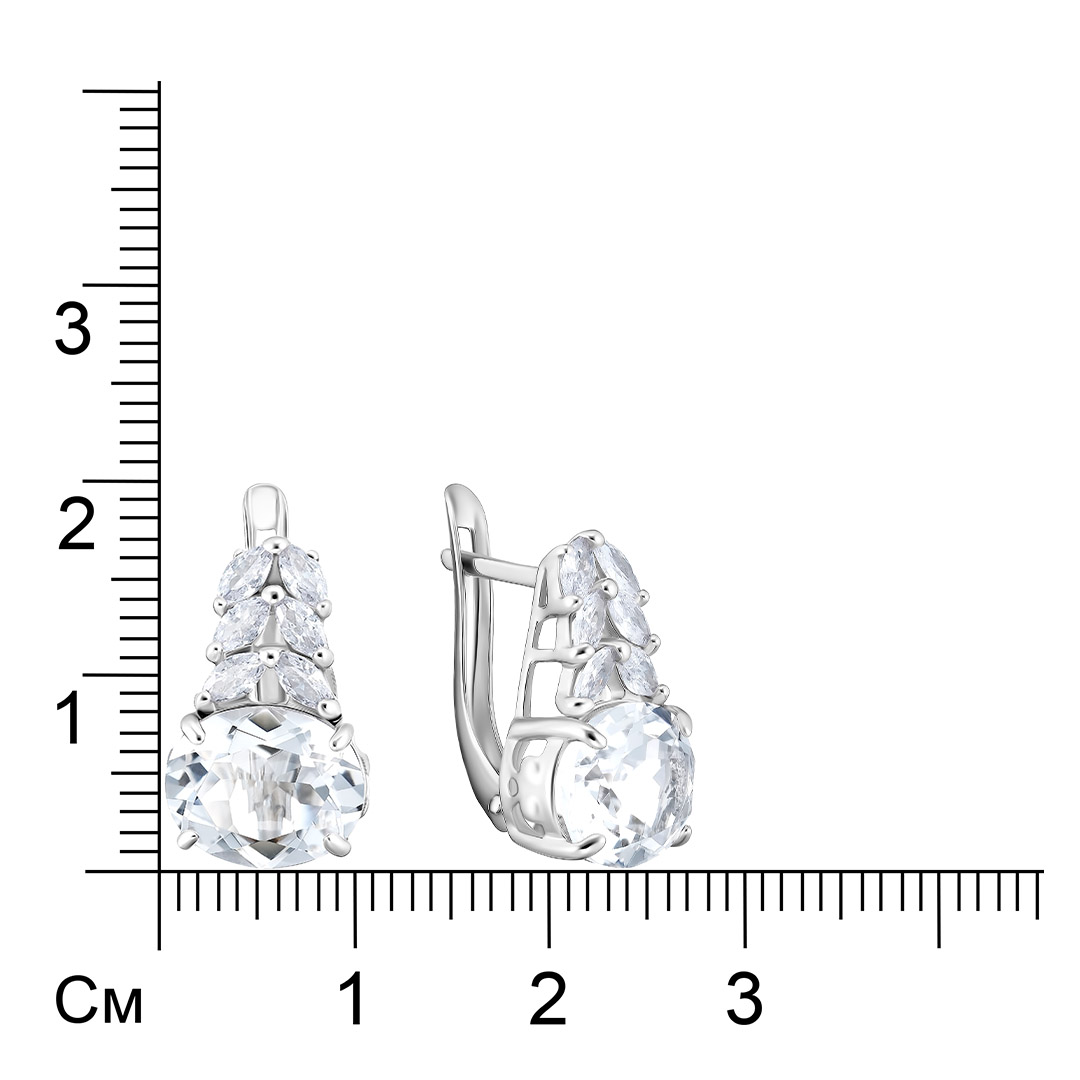 Серебряные серьги с горным хрусталем