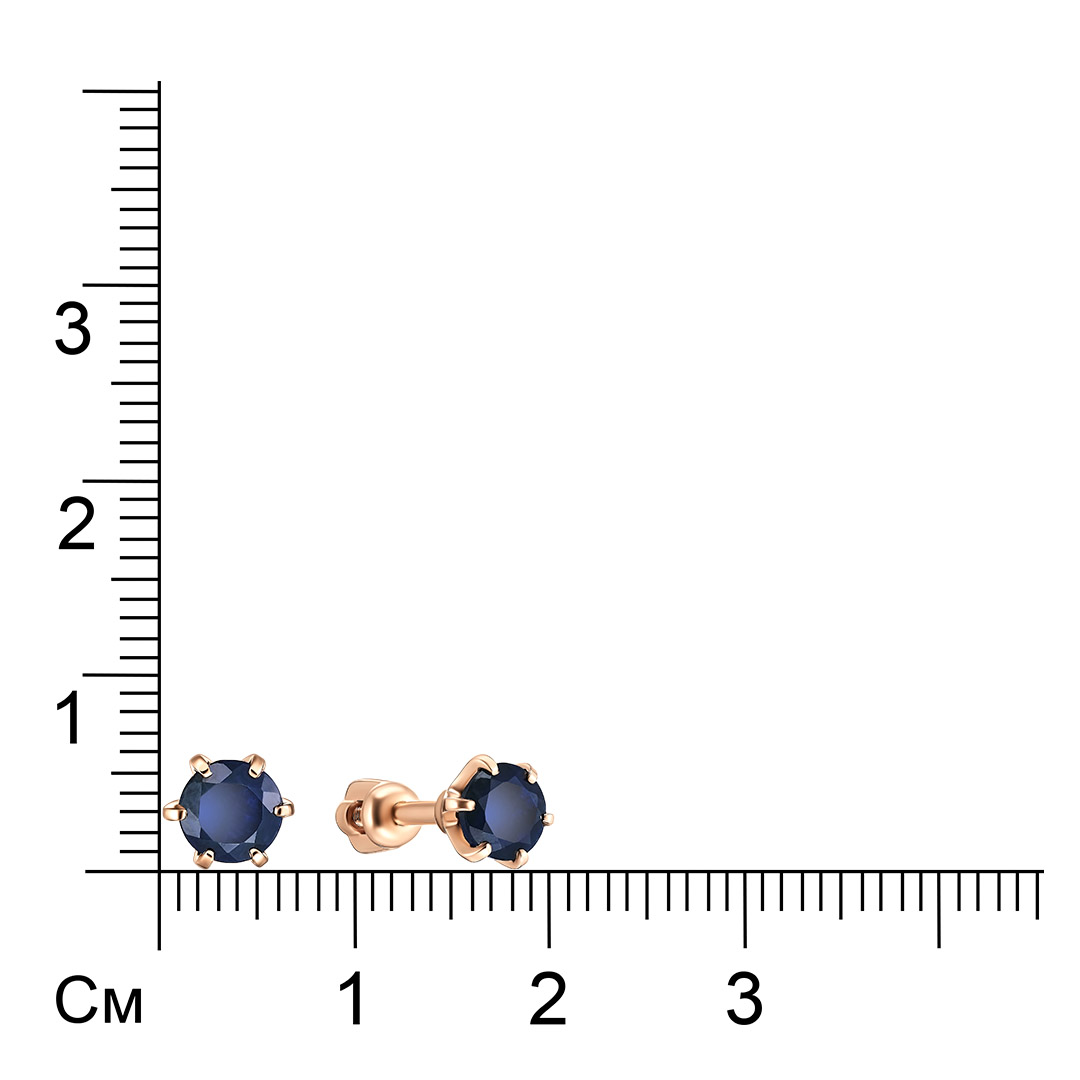 Серьги-пусеты из золота с сапфирами