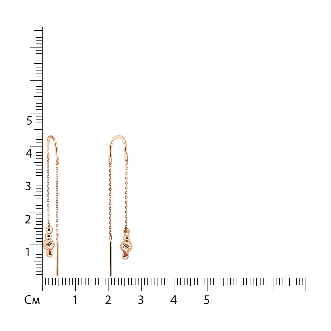 Серьги-протяжки из золота