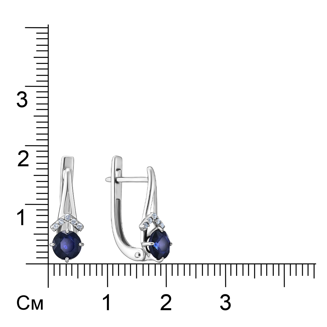 Серьги из белого золота с сапфирами