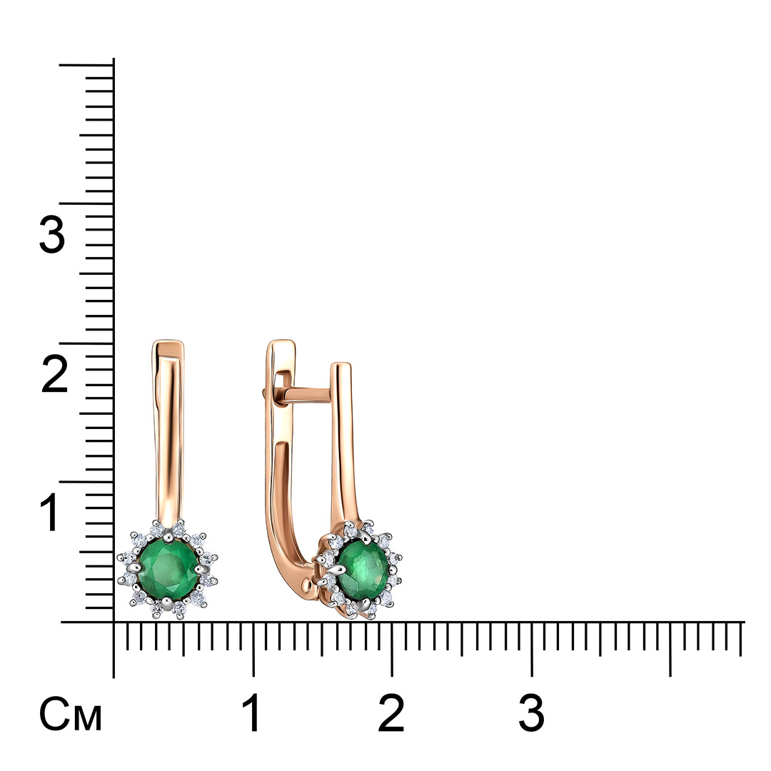 Серьги из золота с изумрудами