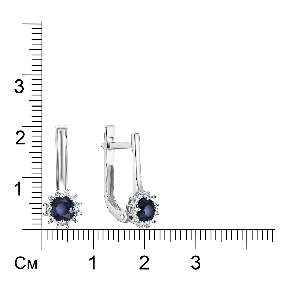 Серьги из белого золота с сапфирами