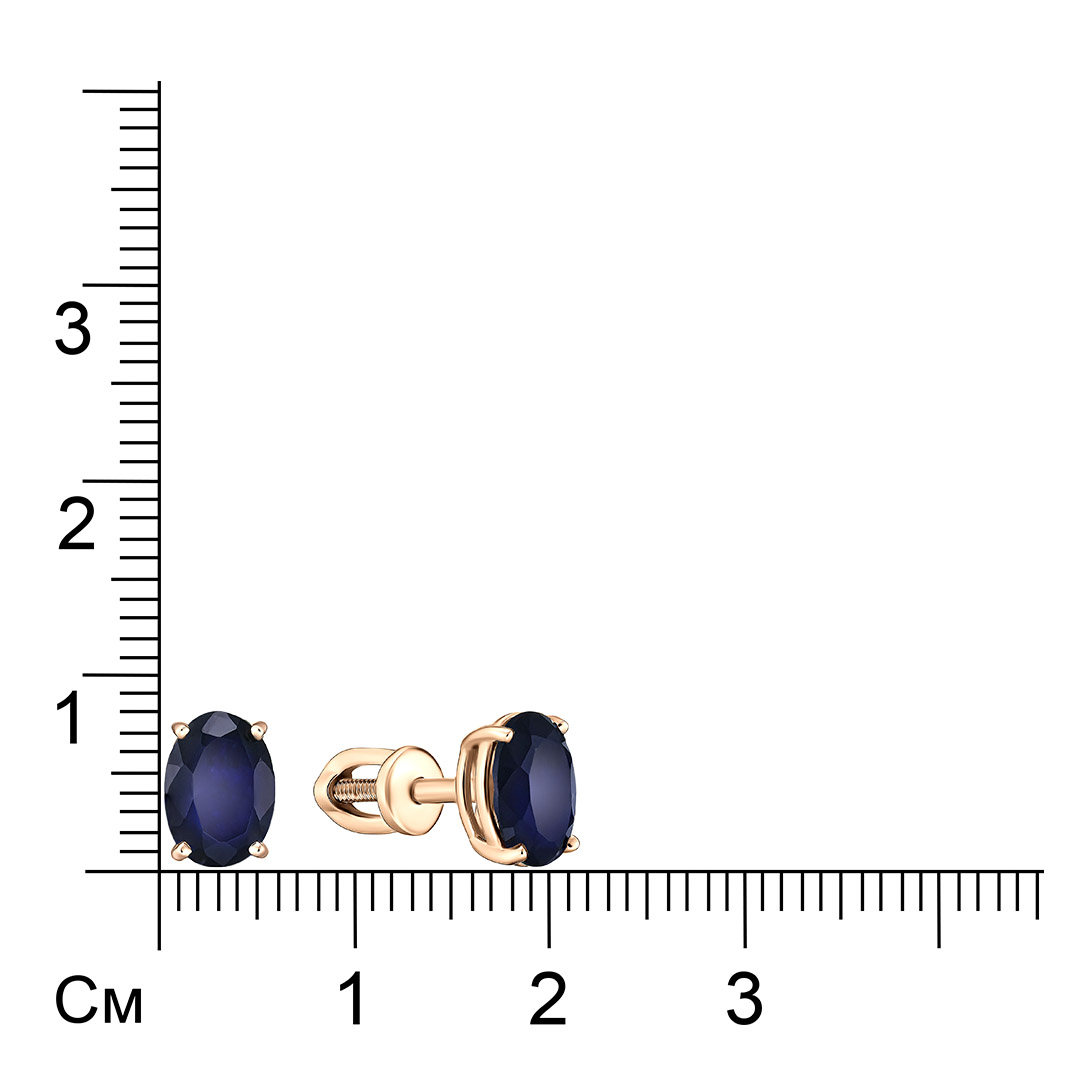 Серьги-пусеты из золота с сапфирами