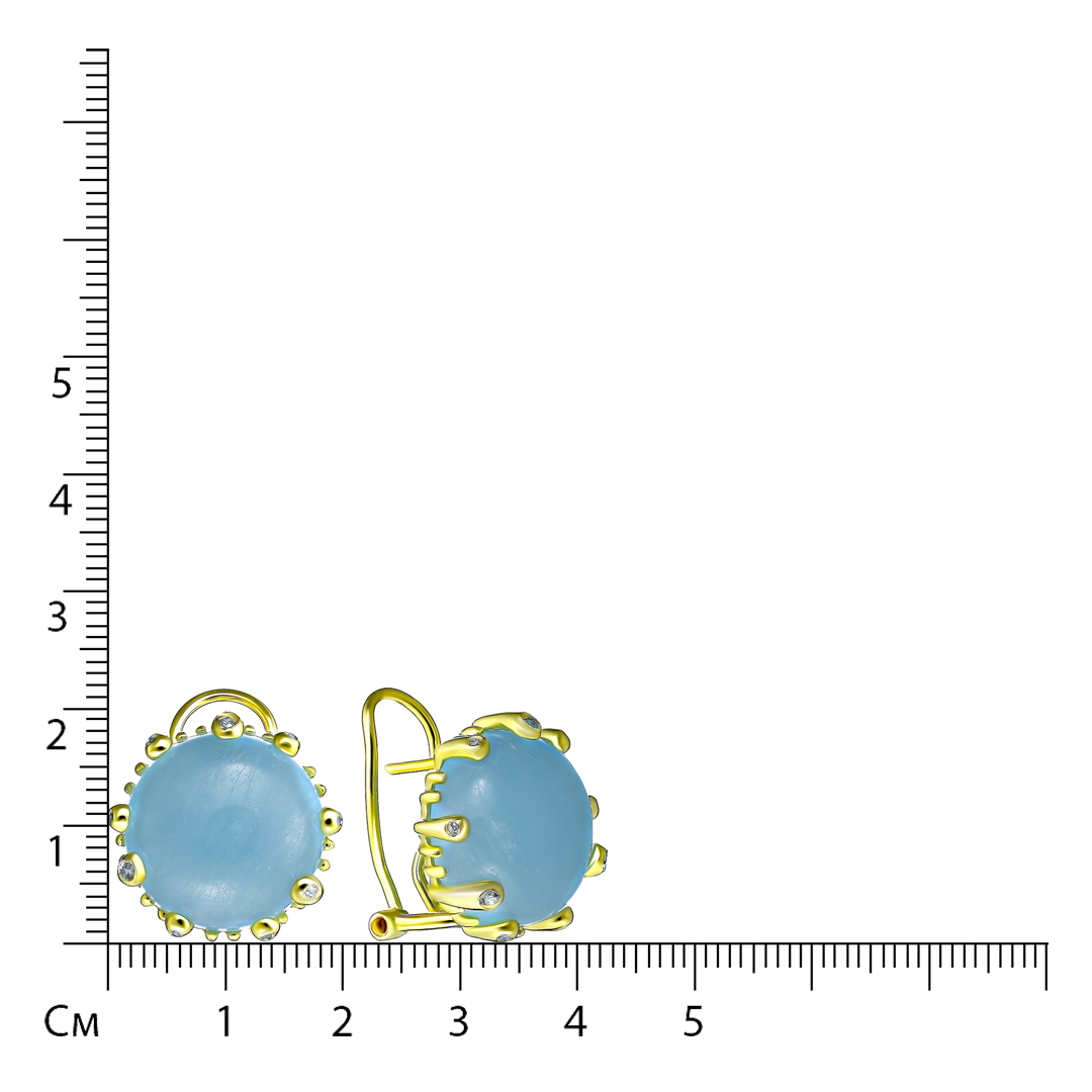 Серебряные серьги с аквамаринами