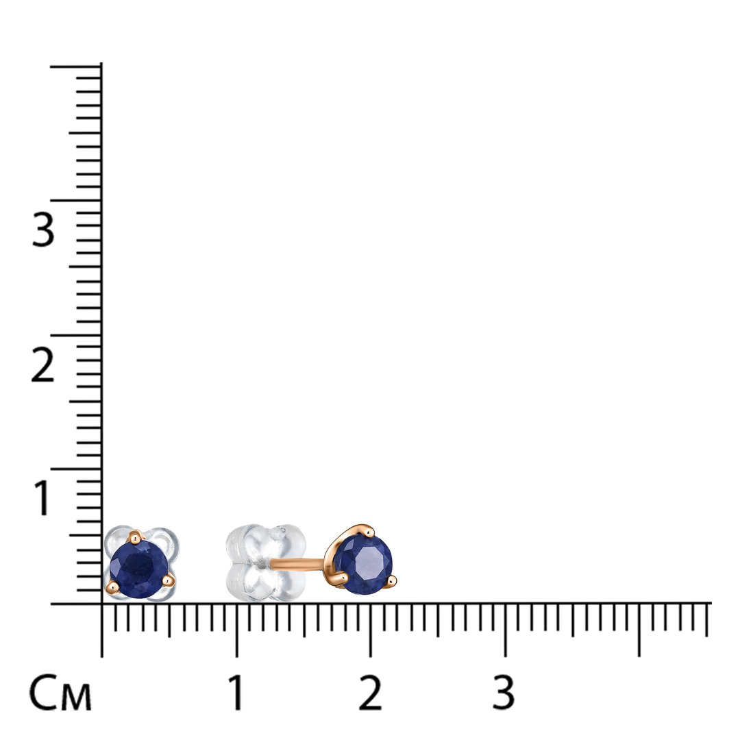 Серьги-пусеты из золота с сапфирами