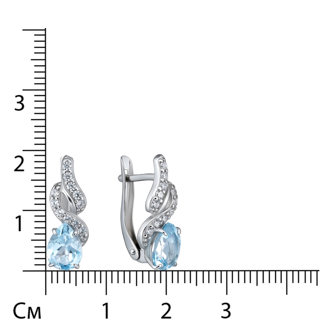 Серебряные серьги с топазами