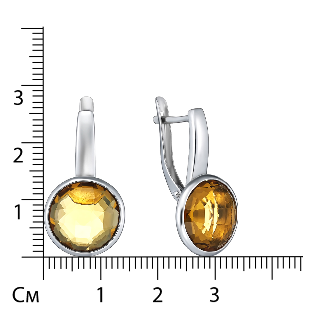 Серебряные серьги с цитринами