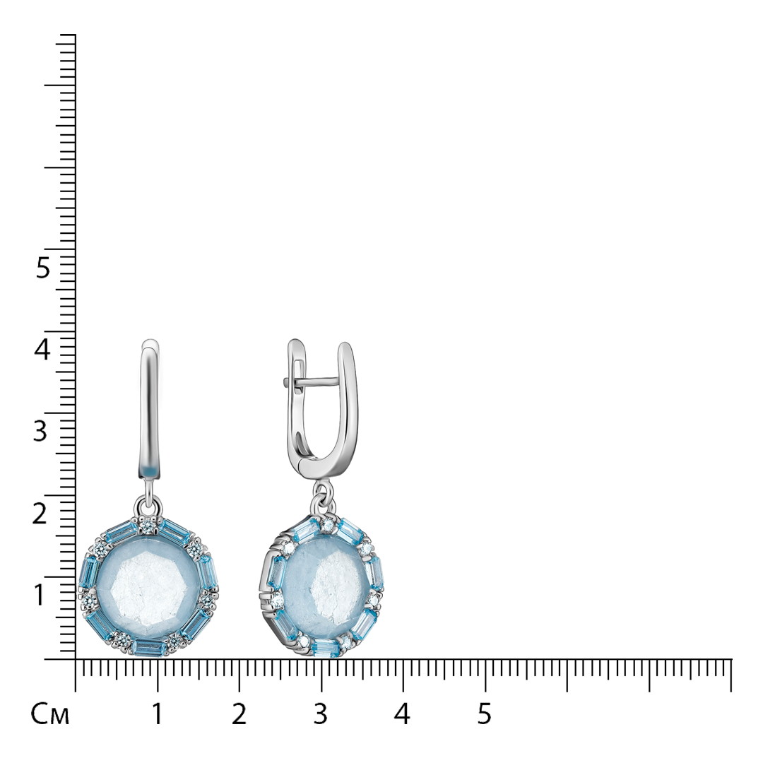 Серебряные серьги с аквамаринами