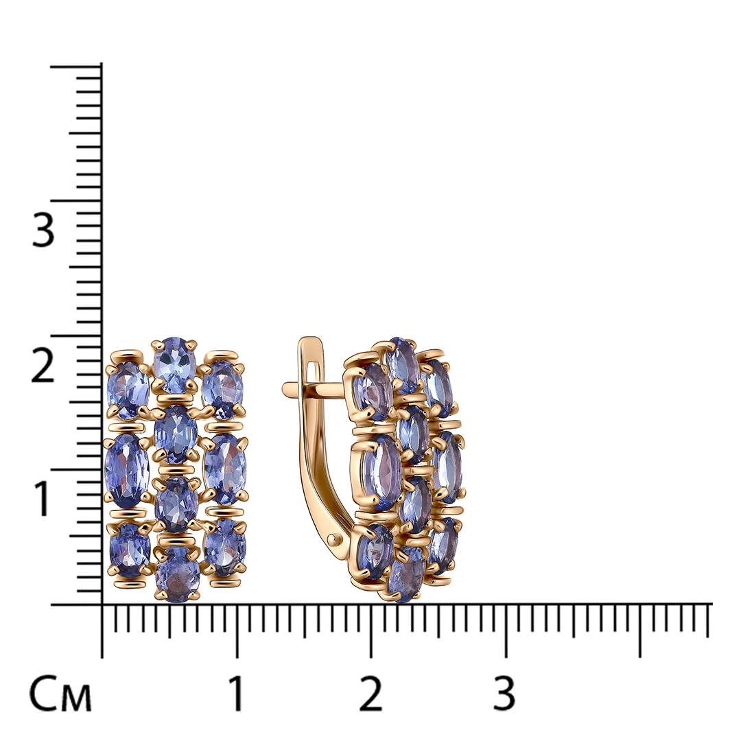 Серьги из золота с танзанитами