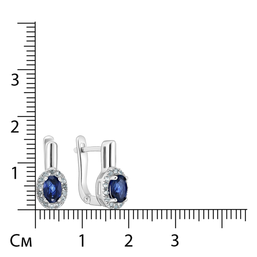 Серебряные серьги с сапфирами