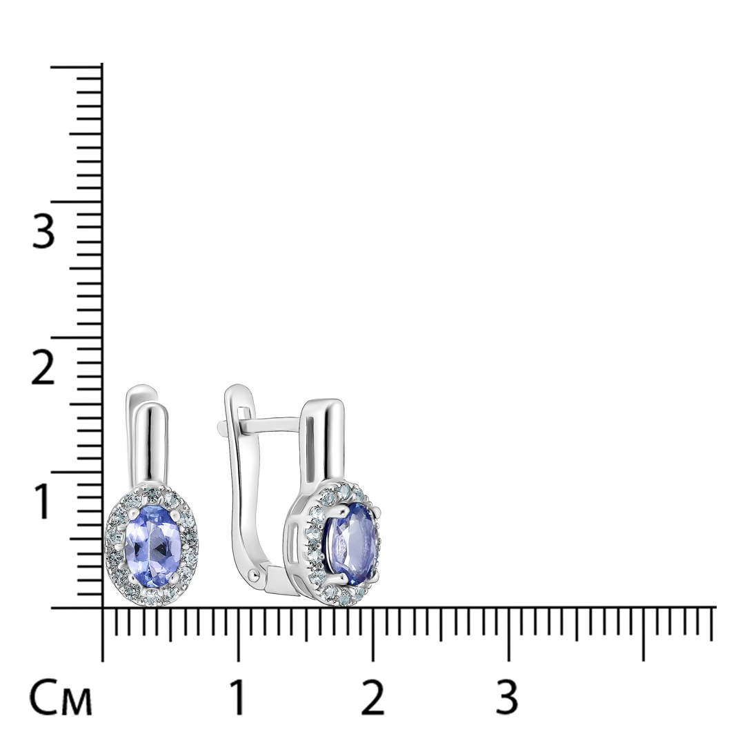 Серебряные серьги с танзанитами