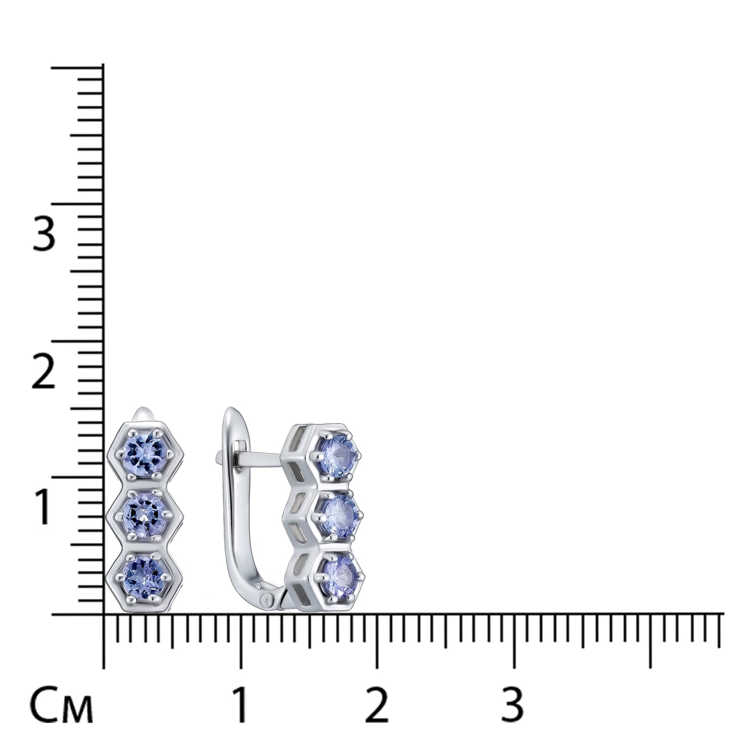 Серебряные серьги с танзанитами