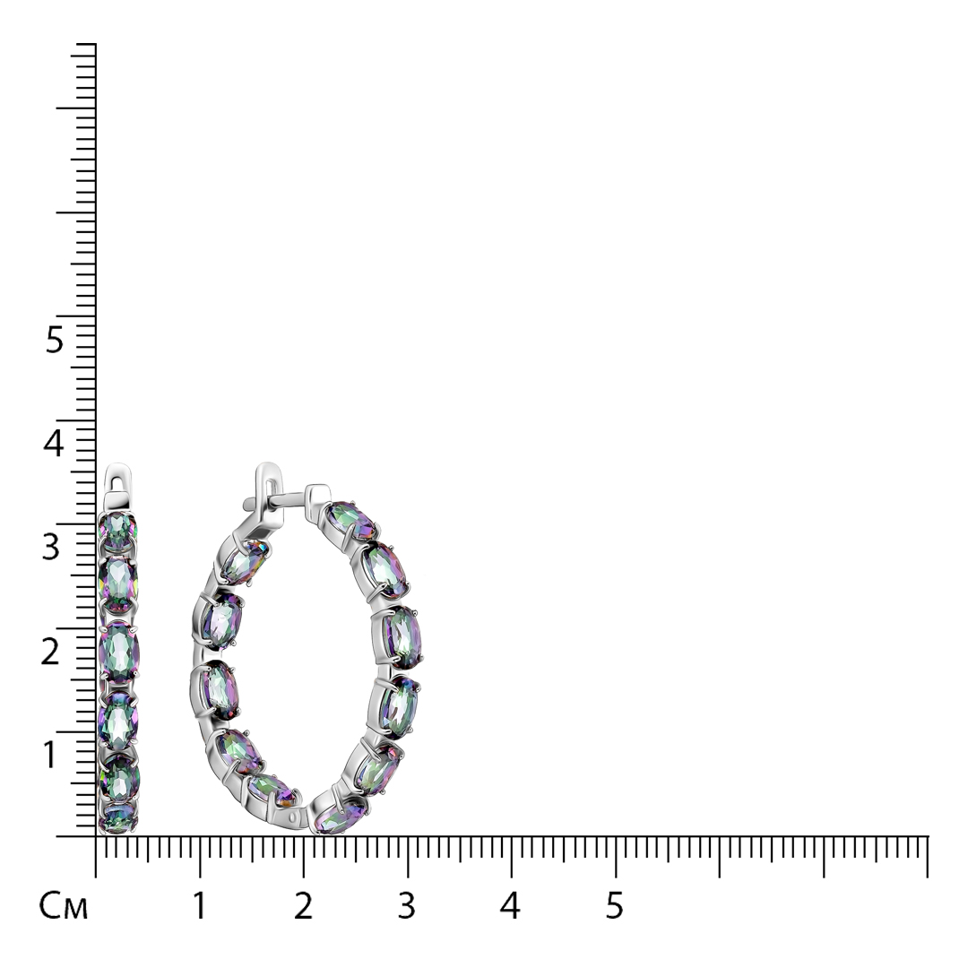 Серебряные серьги с топазами мистик