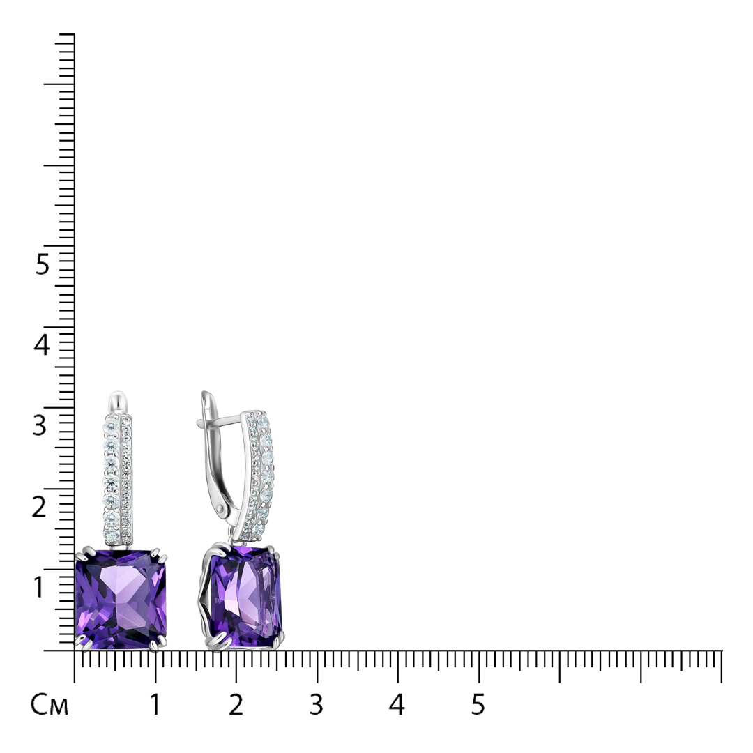 Серебряные серьги с аметистами