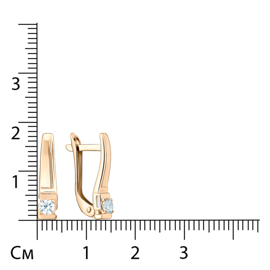 Серьги из золота с фианитами