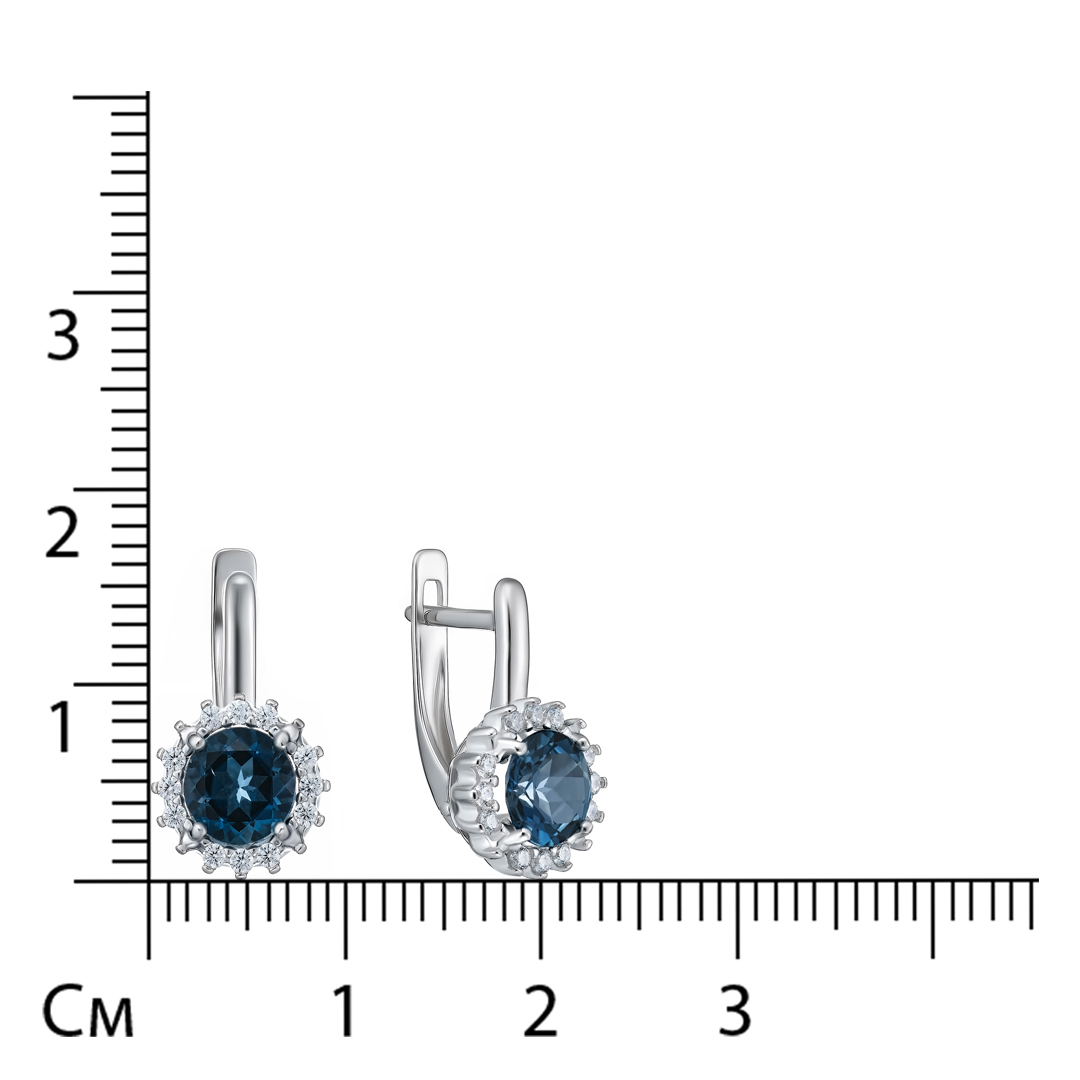 Серебряные серьги с топазами Лондон