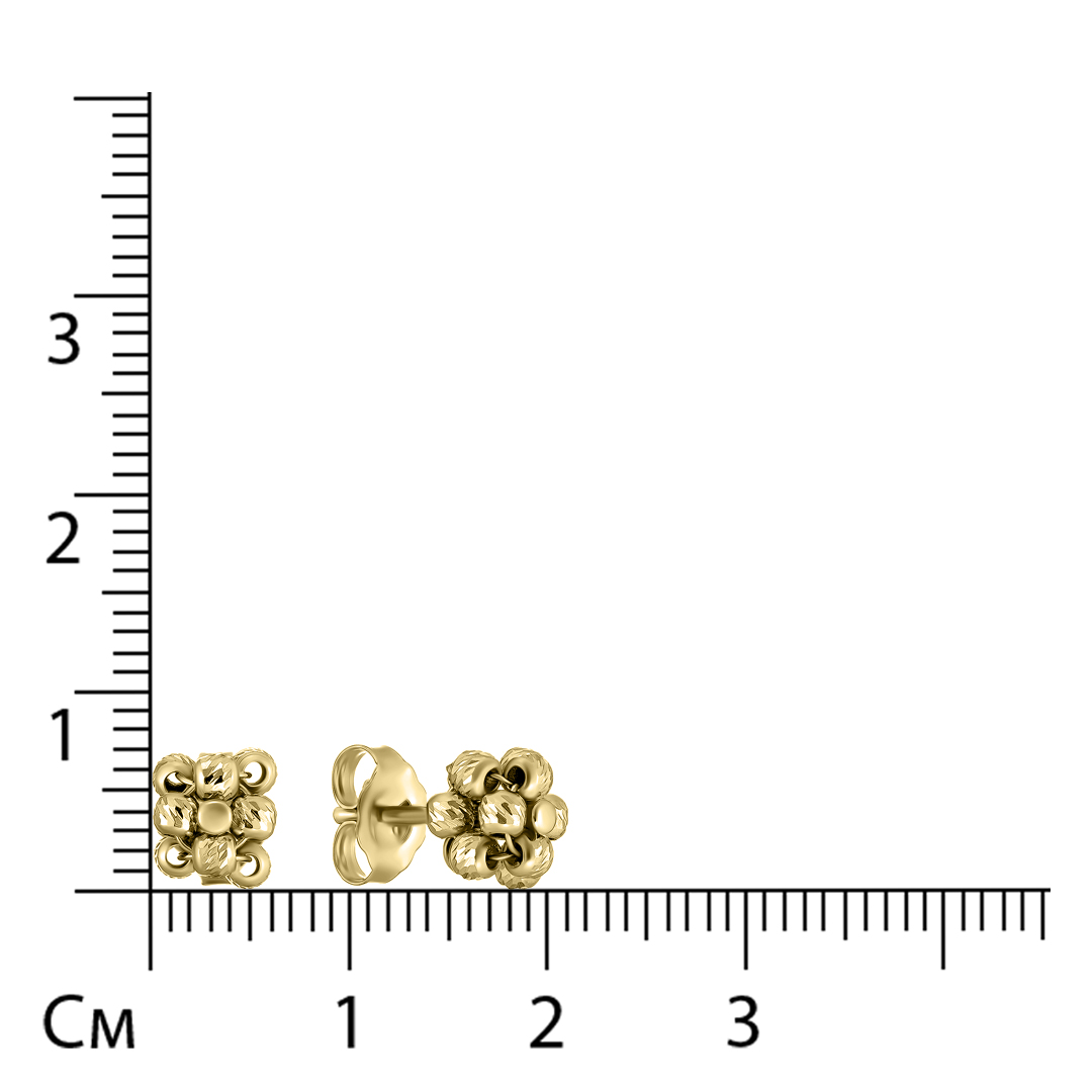 Серьги-пусеты из желтого золота