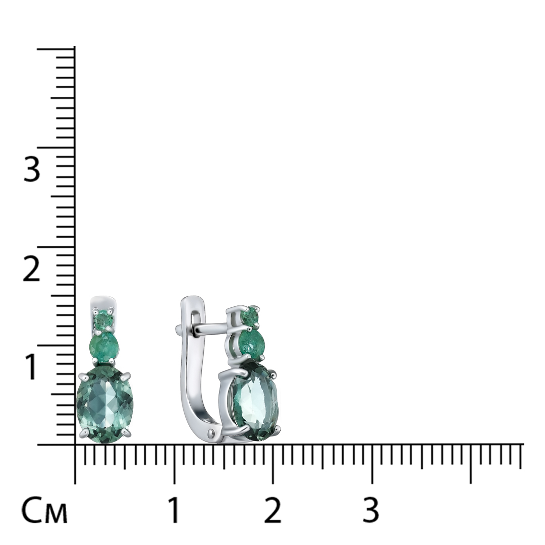 Серебряные серьги с празиолитами