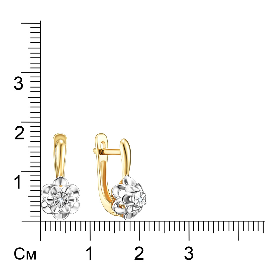 Серьги из золота с бриллиантами "Цветы"