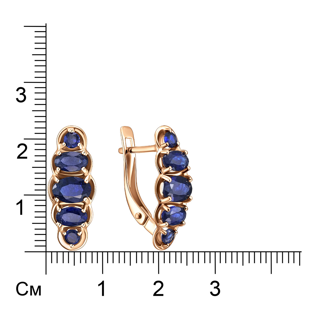 Серьги из золота с сапфирами