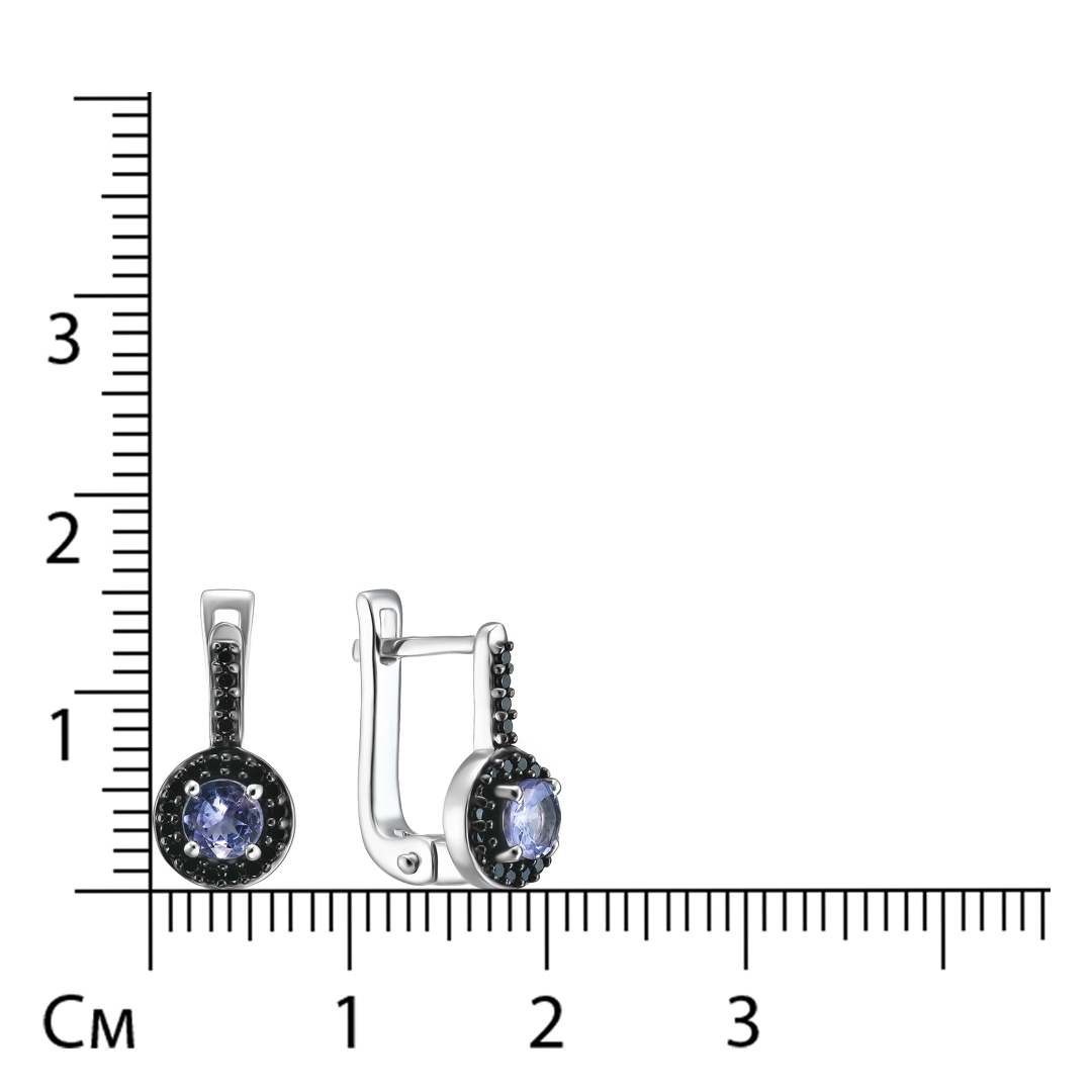 Серебряные серьги с танзанитами