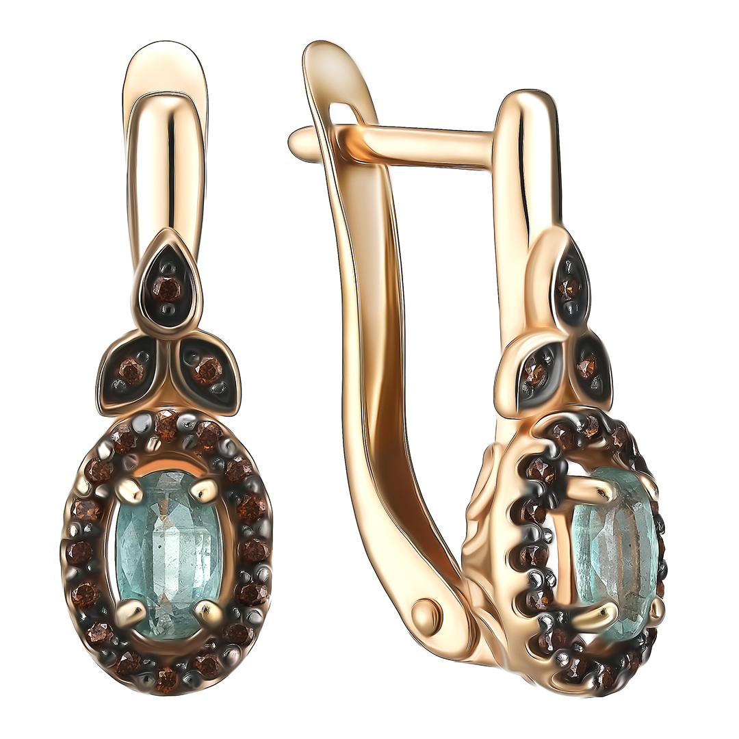 Серебряные серьги с кианитами