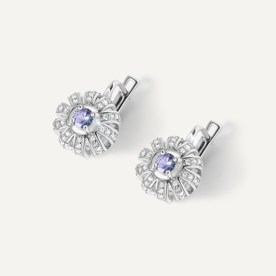 Серебряные серьги с танзанитами