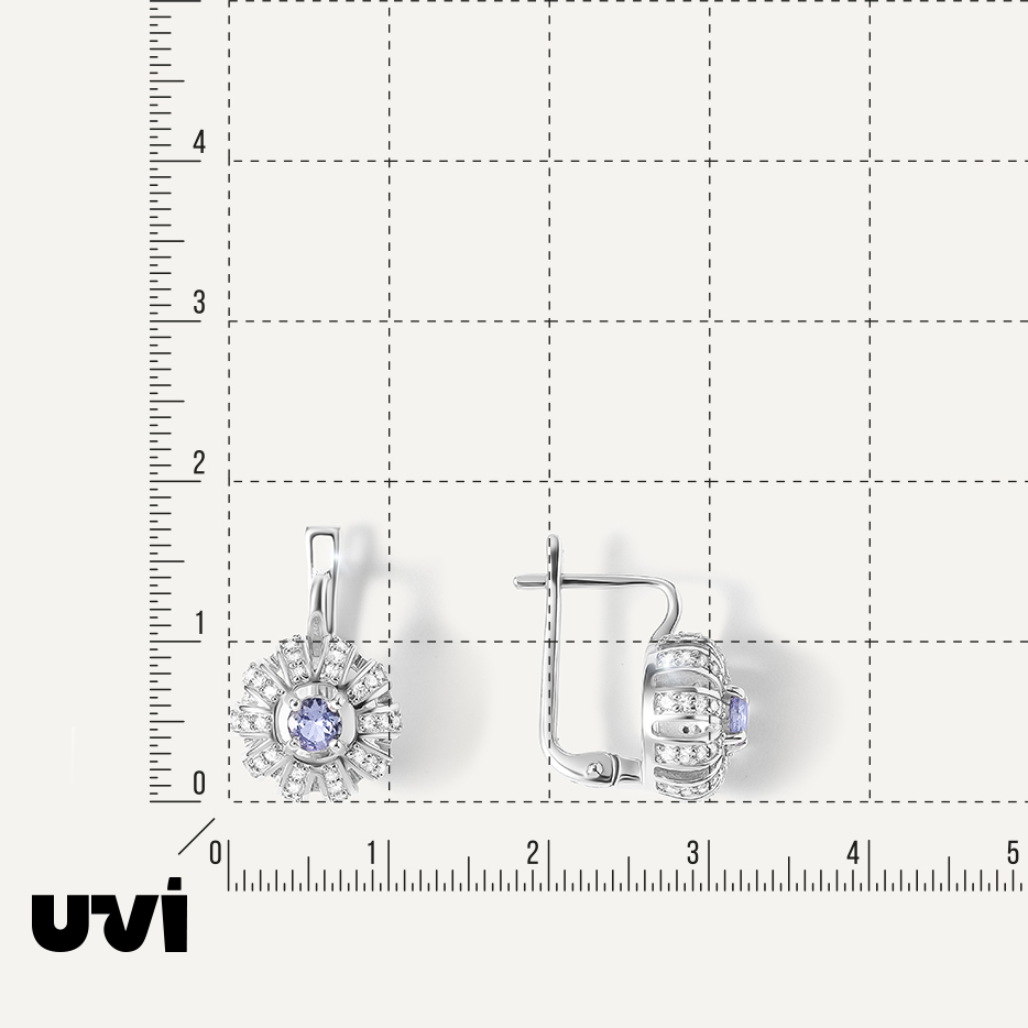 Серебряные серьги с танзанитами