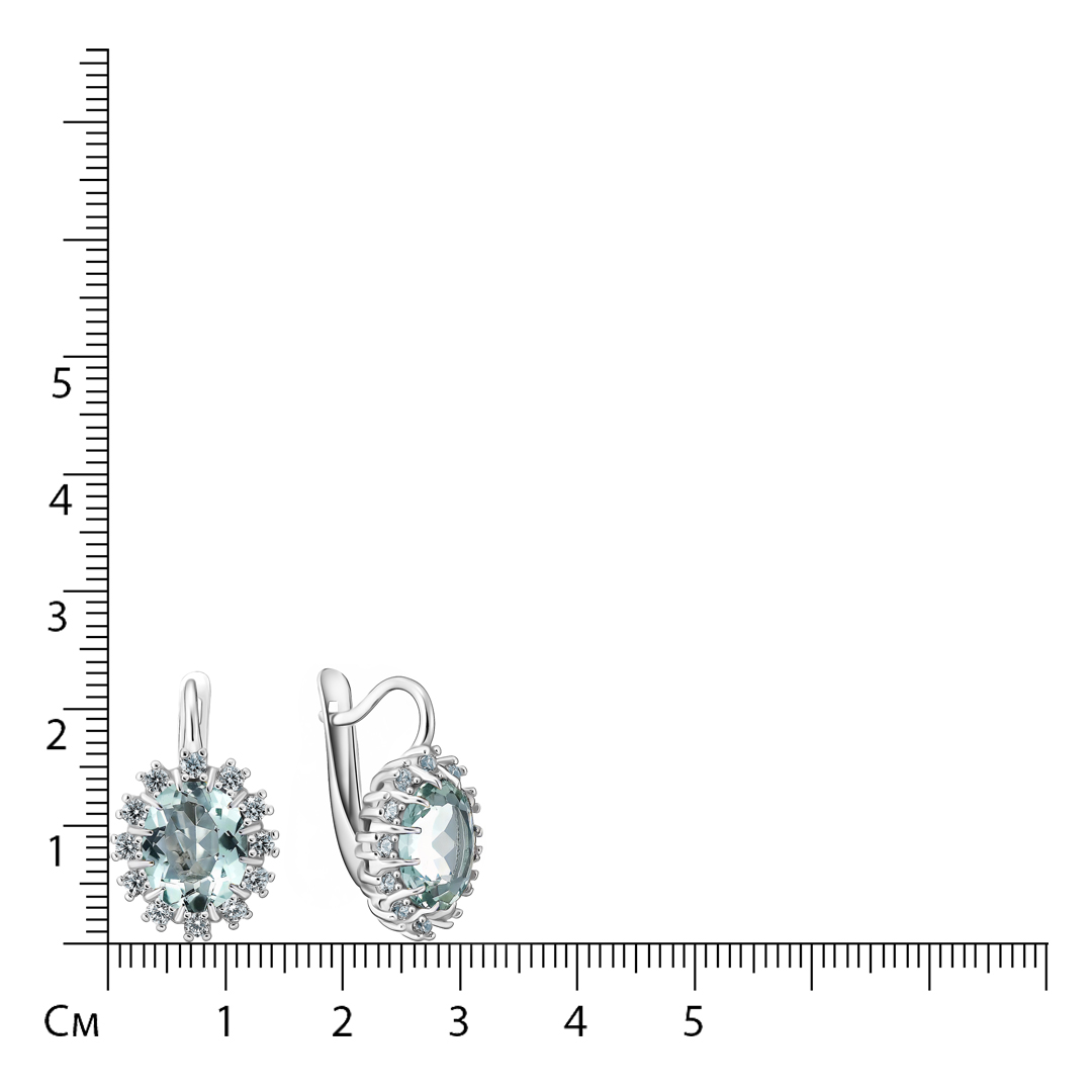 Серебряные серьги с празиолитами