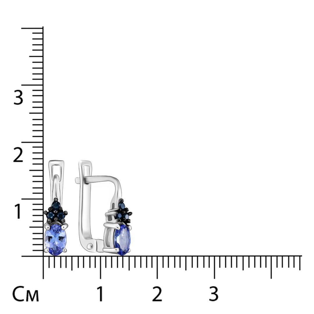 Серебряные серьги с танзанитами