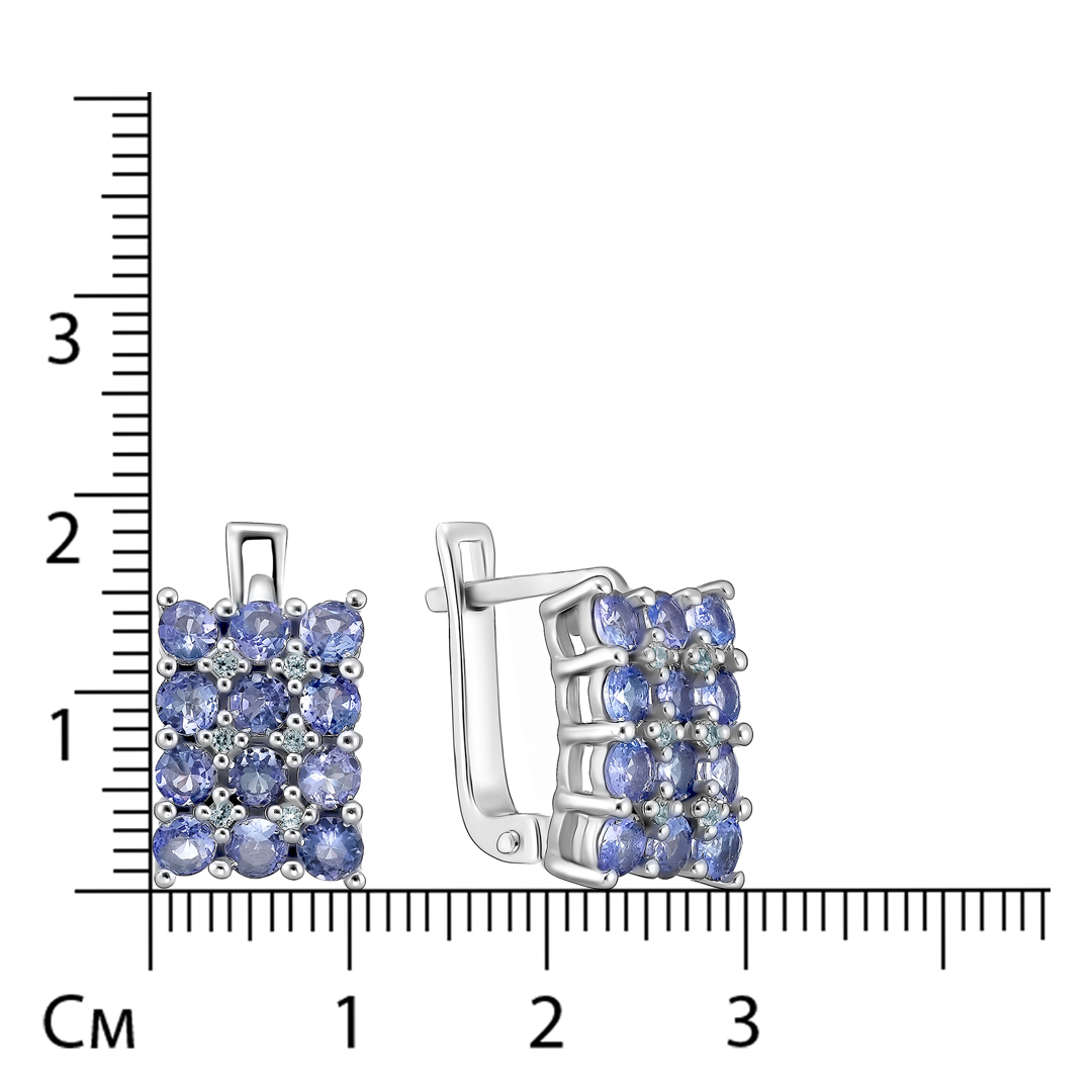 Серебряные серьги с танзанитами