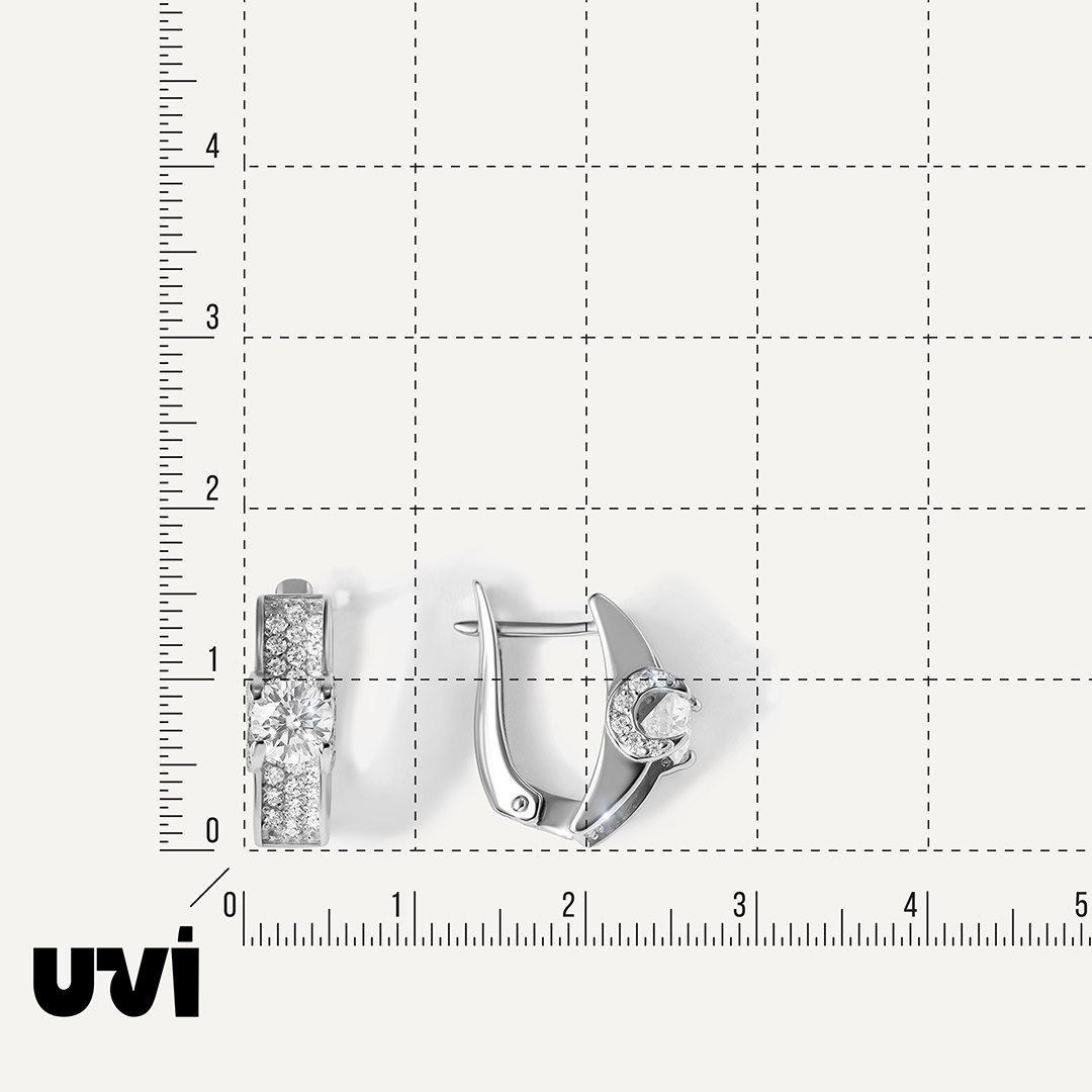 Серебряные серьги с муассанитами