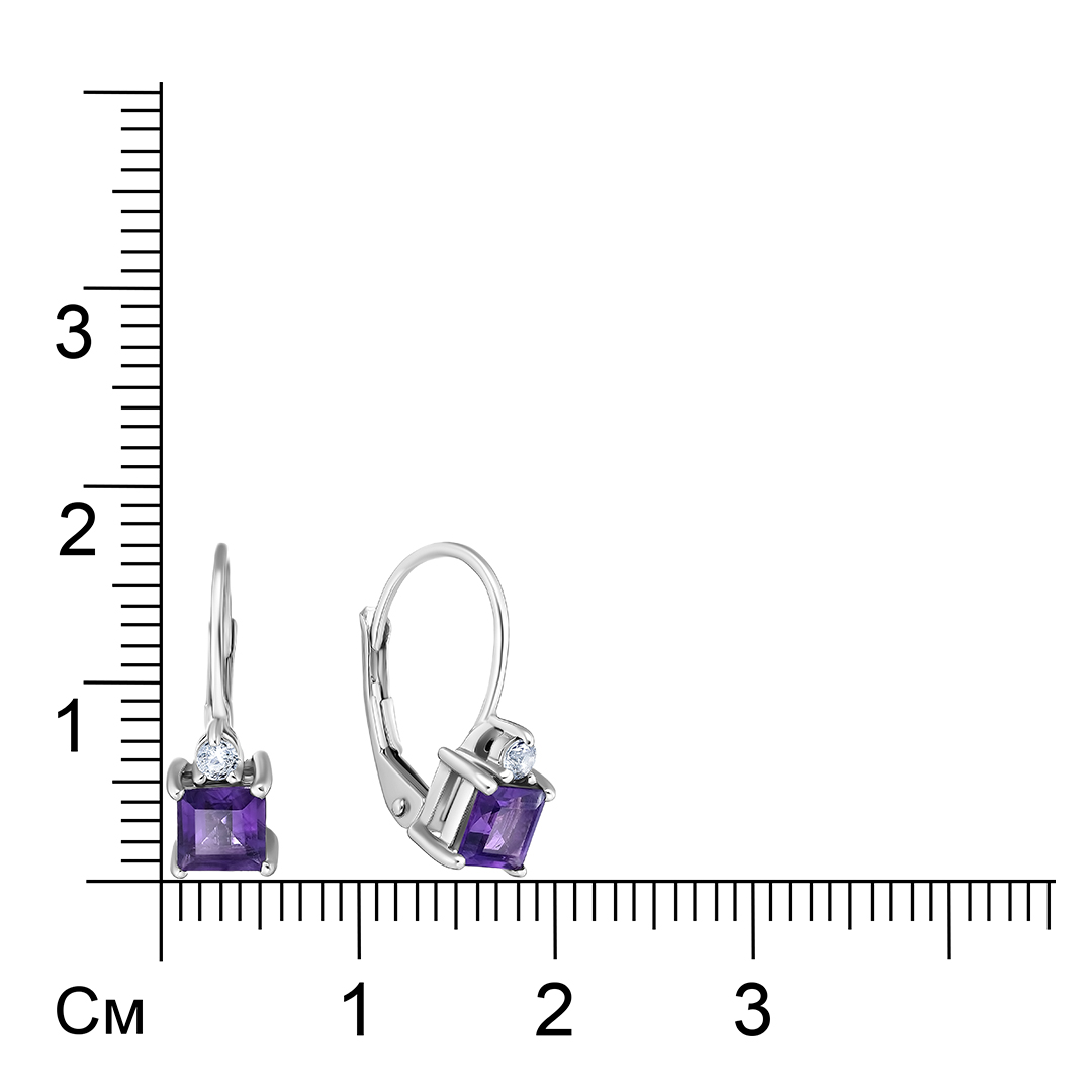 Серебряные серьги с аметистами
