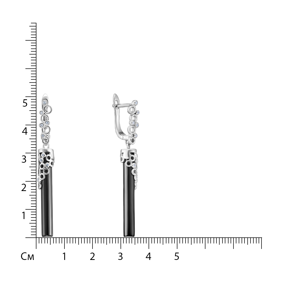 Серебряные серьги с керамикой