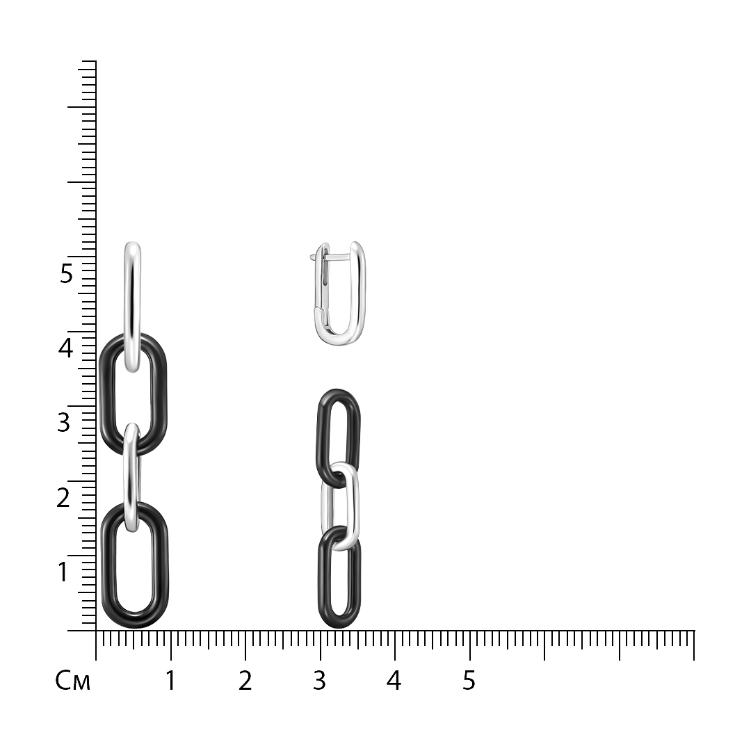 Серебряные серьги с керамикой