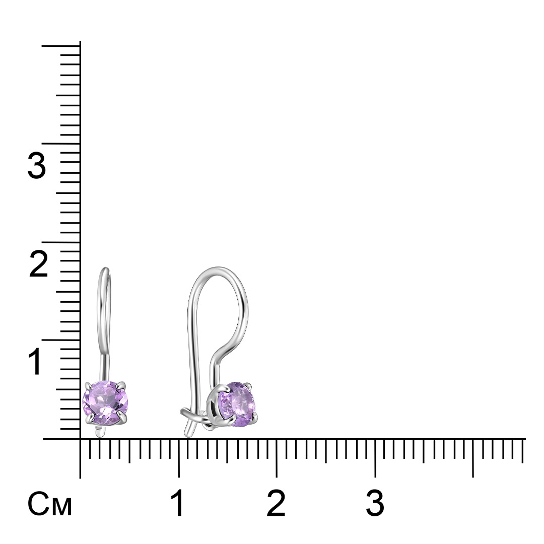Серебряные серьги с аметистами