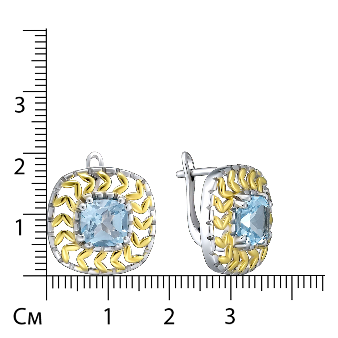 Серебряные серьги с топазами