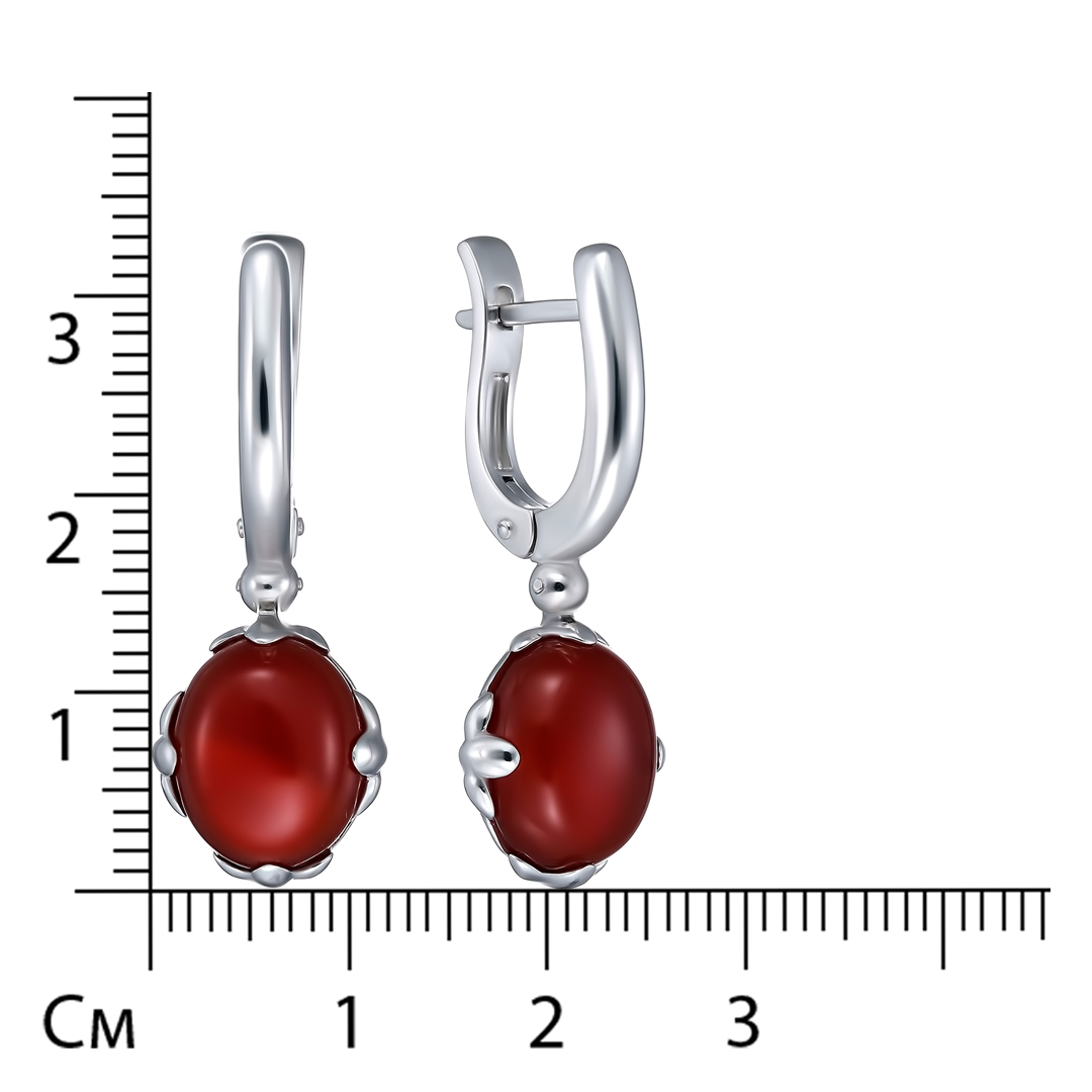 Серебряные серьги с сердоликом