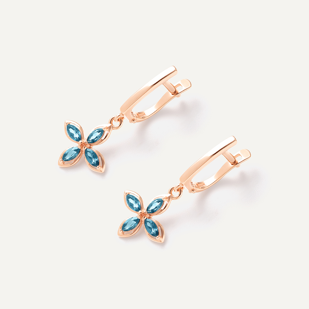 Серебряные серьги с топазами Лондон