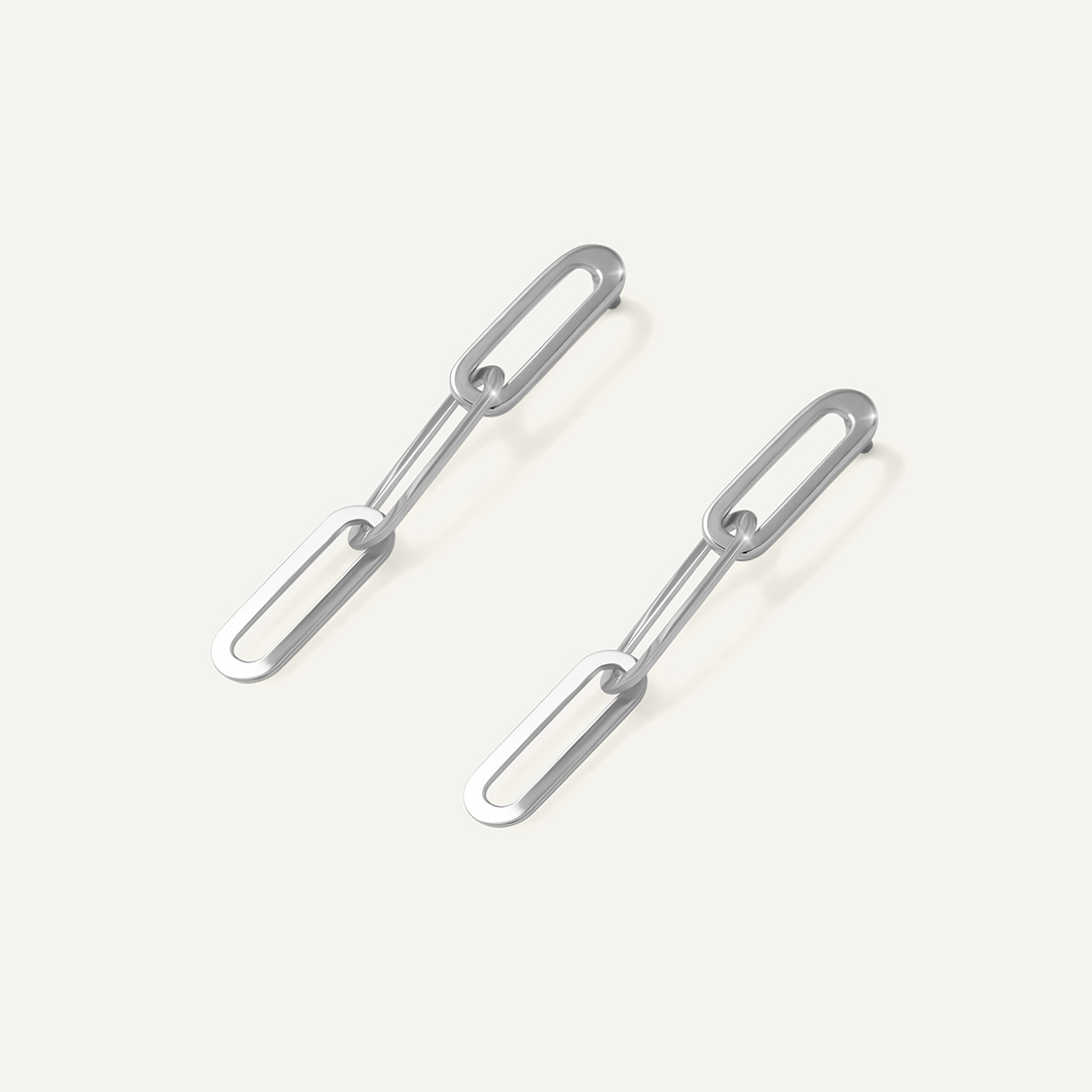 Серьги-пусеты из белого золота