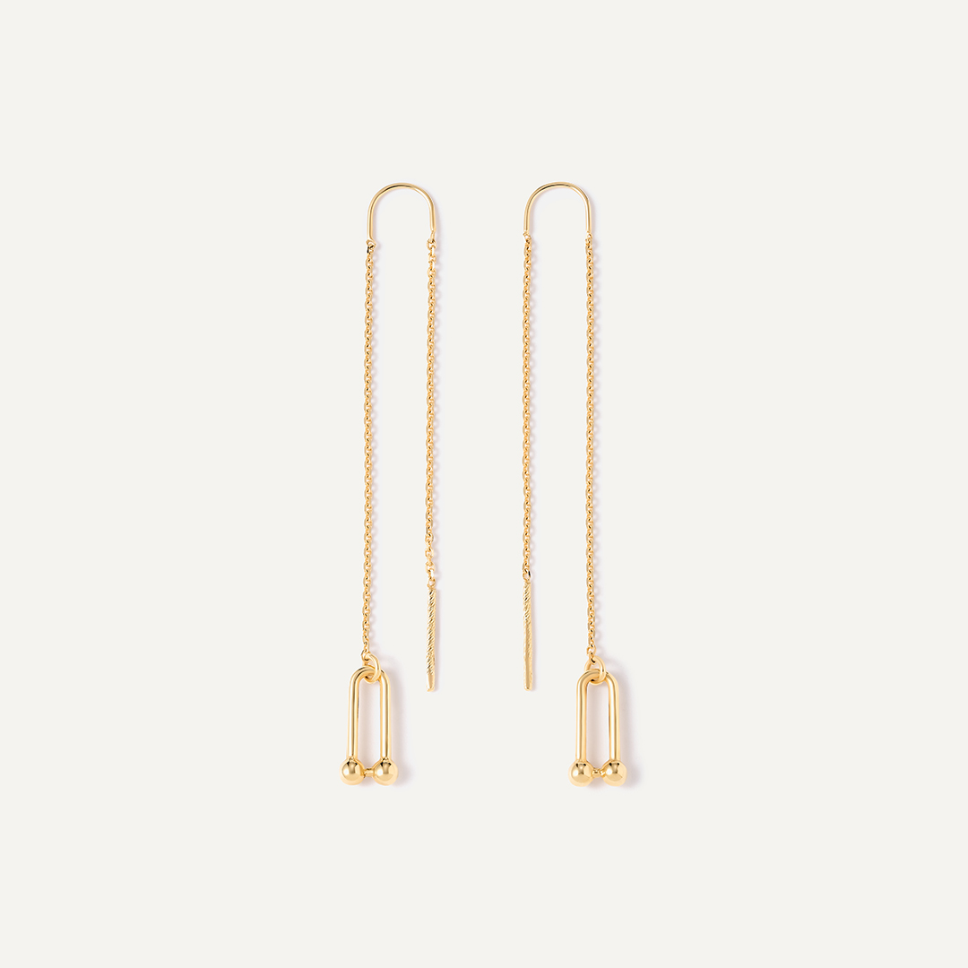 Серьги-протяжки из желтого золота