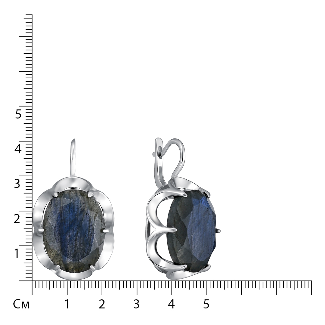 Серебряные серьги с лабрадоритами