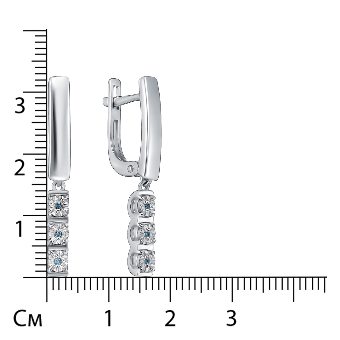 Серебряные серьги с бриллиантами